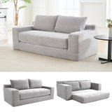 Loveseat Sofa with Memory Foam & Steel Frame - No Assembly, Convertible 2-in-1 Design, Corduroy W2959P272125