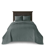 3 Piece Reversible Bedspread Set Balsam Green King B035P266674