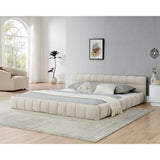 King size Upholstered Bed Frame Thick Fabric, Chenille Fabric Grounded Queen Size Platform Bed W487P246689