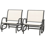 2PCS Outdoor Glider Chair-Cream White 08146344