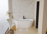 67" Acrylic Freestanding Bathtub, stand alone bathroom tub, Glossy White, Toe-tap Chrome Drain, cUPC W1675P300333