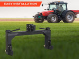 3 Pt Quick Hitch Adapter For Category 1 & 2 W/ Adjustable Bolt Tractor 3000lb,Black 63807864