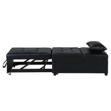 Folding Ottoman Sofa Bed BLACK W2297P216461