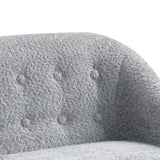 Amelia 28"W Gray Chenille Kids Sofa with Tufted Back and Wooden Legs B061P236764