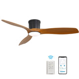 52-Inch Smart Ceiling Fan With Light and Remote,3 ABS Blades,18W Dimmable LED,With W934P336570