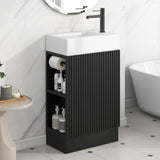 ZUN 18.6" Bathroom Vanity with Sink, Bathroom Vanity Cabinet with Two-tier Shelf, Left or Right N725P212181B