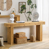 63" Solid Wood Console Table Rustic Farmhouse Sofa Table for Entryway, Hallway, or Behind Couch, 74078832