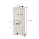 ZUN 71" Kitchen Pantry Storage Cabinet , with 4 Doors, Drawer, 2 Adjustable Shelves, Cupboard for Dining 63211497