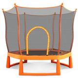 ZUN 6FT Toddlers Trampoline with Safety Enclosure Net Ocean Balls, Fully Protected Indoor Trampoline 70619175