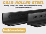 5 Tier Storage Shelves, 2200LBS Adjustable Metal Shelving Unit, Black, Needs Assembly 74632589