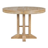 ZUN TREXM Farmhouse Dining Table Extendable Round Table for Kitchen, Dining Room WF305980AAE