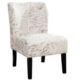 Capa English Letter Print Fabric Armless Contemporary Accent Chair T2574P164260