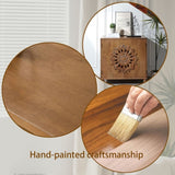 Rustic Hand-Carveden 2-Door Cabinet Boho Accent Storage Cabinet with Floral Design, Solid W2729P239174