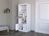White Bar Cabinet with Wine Storage B062P193654