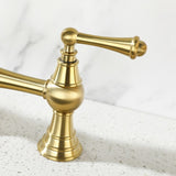Double Handle Widespread Kitchen Faucet with Traditional Handles W928P164195