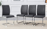 ZUN Luxury Simple Arch Chair - Set of 4 Dark Gray PU Material High Resilience Dining Chair with Arched W1151P154855