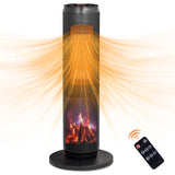 25" Tower Space Heater with 3D Flame, 1500W Portable Electric Heater with Thermostat, 60&deg 85626018