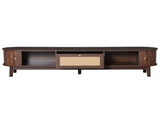 Modern Design TV Stand for 75" TVs, Media Console TV Cabinet with Rattan-Front Drawer for Living 45140769