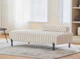 49.6" Wide Upholstered Mini Loveseat with Metal Legs, 2-Seater Small Sofa End of Bed Bench Window W3118P307506