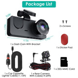 3 Channel Dash Cam Front Inside Rear Vehicle Driving Recorder Car DVR with 32G MMC Card G Sensor 24402917
