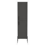 Hagi 71" Tall Four-Tier Shelf One-Door Linen Shaker Cabinet B200P235875