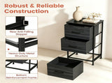 3-Layer Fabric Storage Cabinet, Vertical Narrow Dresser Tower with Smooth Metal Glide Drawers, 08299986