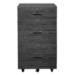 ZUN Black wood grain density board, one small drawer and two large drawers, wooden filing cabinet, 91577582