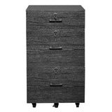 ZUN Black wood grain density board, one small drawer and two large drawers, wooden filing cabinet, 91577582