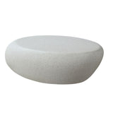 43.31''Fiberglass Elliptical Coffee Table for Living Room Vintage Table,Matte Rocks Table front of W2582P195218