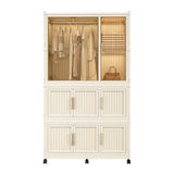 Portable Wardrobe Closet Storage Organizer for Clothes,Clothes Dresser,9 Magnetic Doors-9 Cubes & 1 76833368