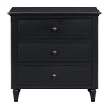 ZUN 3-Drawer Nightstand Storage Wood Cabinet 37365217