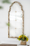 ZUN 22" x 48" Large Cream & Gold Framed Wall Mirror, Wood Arched Mirror with Decorative Window Look for W2078P155651