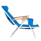 ZUN Portable High Strength Beach Chair with Adjustable Headrest Blue 99460325