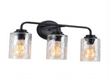 3-Light with Clear Glass Glacier Shade Unique Hand-make Lampshade Industrial Indoor Light Fixtur E26 35005971