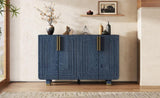 TREXM 54" Retro Buffet Cabinet with Storage, 4-Door Vintage Fluted Sideboard Cabinet with Adjustable N715P289209M