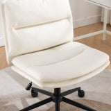 ZUN Bizerte Adjustable Swivel Criss-Cross Chair, Wide Seat/ Office Chair /Vanity Chair, White T2574P181615