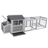 ZUN Wooden Chicken Coop Hen House with Doors for Ventilation, Runs and Nesting Box, Gray W2181P155331