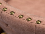 Nevis Mid-century Modern Faux Leather Tufted Nailhead Trim Counter Stool Set of 2, Pink T2574P165098