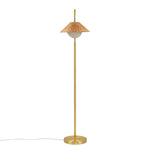 ZUN Rattan Weave Shade Floor Lamp Gold/Natural See below B035P264531