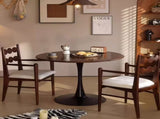 (Walnut Color) Table, 31.5'' Modern Dining Table, Dining Table,MDF Top and Steel Base Tulip W2641P381821