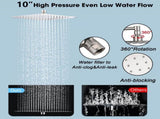 10 Inch Rainfall Shower Head with Handheld Shower Combo with 12 inch Adjustable Extension Arm W1219P506561