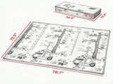 79" x 71" Reversible Baby Play Mat, Foldable & Thick Floor Mat with Giraffe & Woodland Animals 50695452