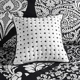 7 Piece Cotton Printed Comforter Set Black Queen B03597261