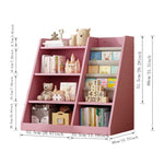 ZUN Pink Wooden Toy Storage Organizer Cabinet Kids Bookshelf Children Bookcase Toddler Baby Sling Book 76625099