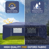 ZUN Lotto 3 x 6m Two Windows Practical Waterproof Folding Tent Blue 16586545