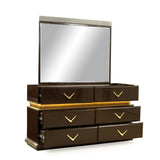 ZUN Modern Style 6- Drawer Dresser Made with Wood in Brown B009P155280