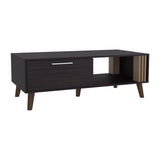 Vance 47" Wide Coffee Table with One Open Shelf and One pull Down Cabinet Door, Living Room, Storage B200P253752