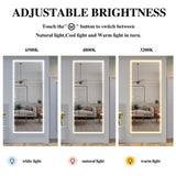 Extra Large LED Bathroom Mirror with 3 Color Aluminum Framed Wall Mirror Full Body Mirror with W708131919