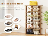 7-Tier Double-Row Shoe Rack with Adjustable Shelves, Anti-Tipping Narrow Storage Rack for Entryway 17788634