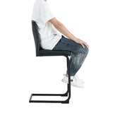 Black PU Chair Barstool Dining Counter Height Chair Set of 2 W24154186